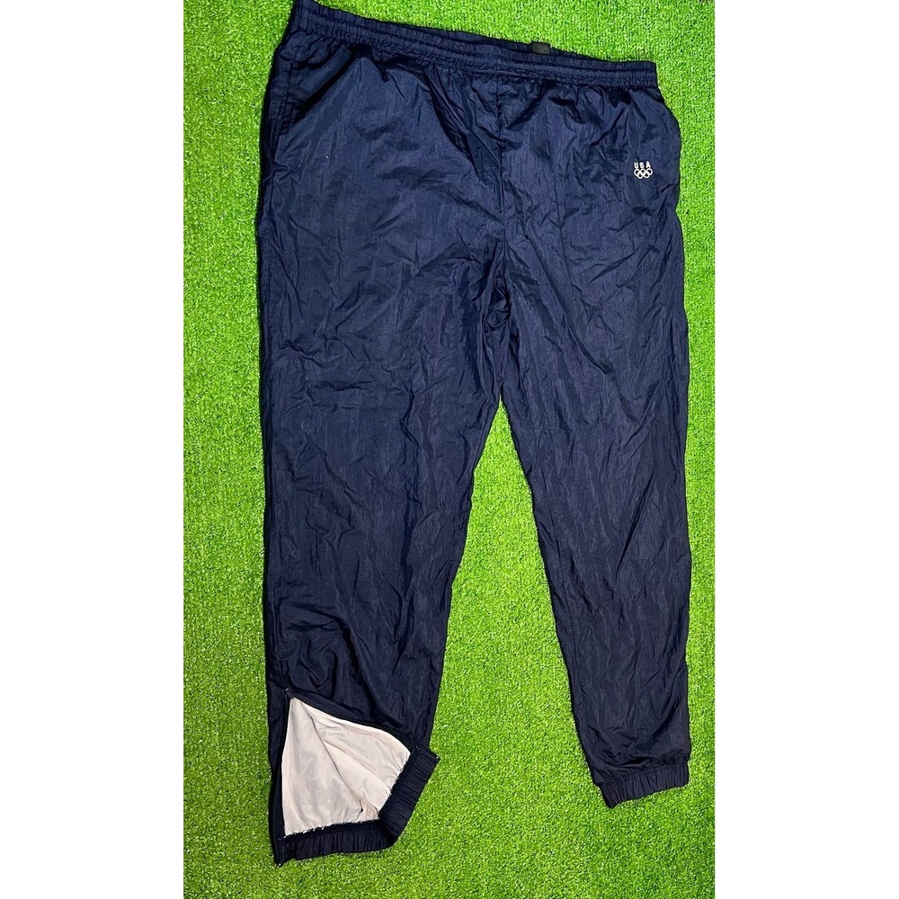 Vintage USA Olympic Track Pants JC Penny Official Joggers Ankle Zip Blue